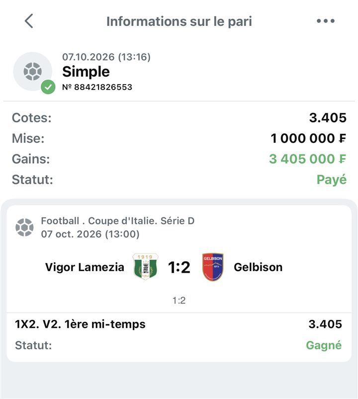 Football — Vigor Lamezia 1-2 Gelbison — Payé